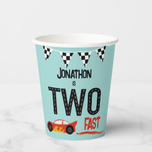 TWO fast kids racecar second birthday party  Paper Cups