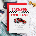 Two Fast Modern Red Race Car Boy 2nd Birthday Invitation<br><div class="desc">Two Fast Modern Red Race Car Boy 2nd Birthday Invitation</div>