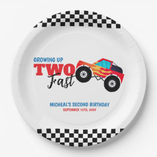 Two Fast Monster Truck 2nd Birthday Paper Plates