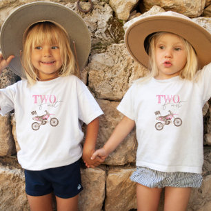 TWO Fast Pink Dirt Bike Birthday T-shirt