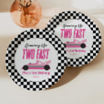 Two Fast Pink Race Car 2nd Birthday Party Paper Plates<br><div class="desc">This is a Two Fast Pink Race Car 2nd Birthday Party Paper Plates!</div>