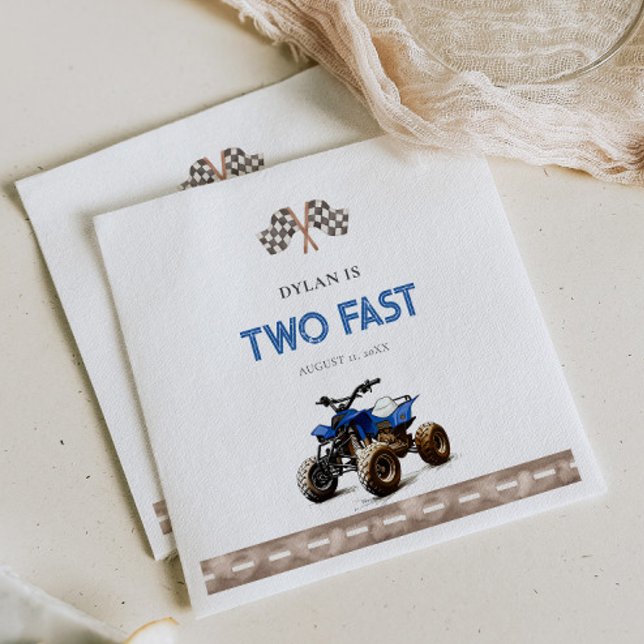 TWO Fast Quad Bike Birthday Napkins (Creator Uploaded)