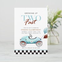 TWO Fast Race Car 2nd Birthday Blue boy