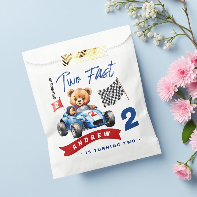 Two Fast Race Car 2nd Birthday  Favor Bag (Creator Uploaded)