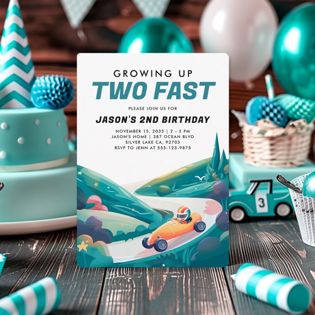 Two Fast Race Car 2nd Birthday Invitation (Creator Uploaded)