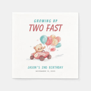 Two Fast Race Car 2nd Birthday Invitation Napkins