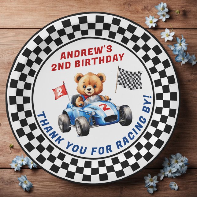 Two Fast Race Car 2nd Birthday Paper Plates (Creator Uploaded)