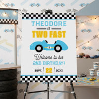 Two Fast Race Car 2nd Birthday Party Welcome