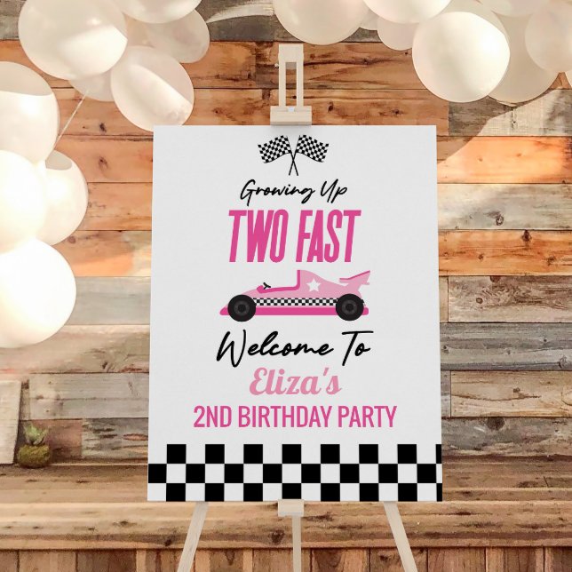Two Fast Race Car 2nd Birthday Party Welcome Sign (Creator Uploaded)