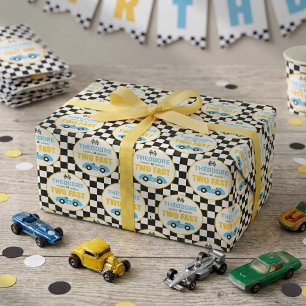 Two Fast Race Car 2nd Birthday Party Wrapping Paper