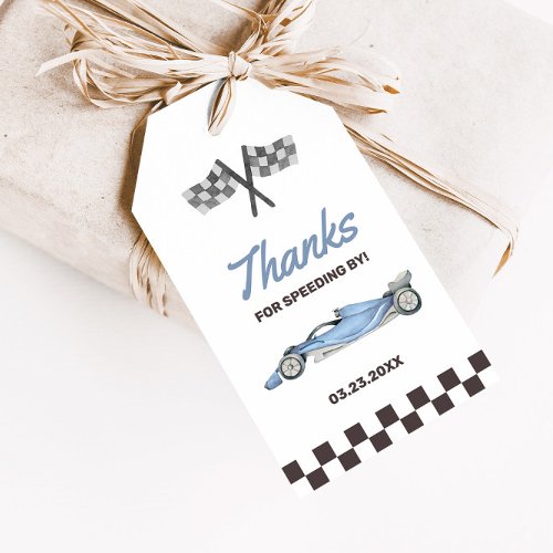 Two Fast Race Car 2nd Boys Birthday Party Favor Gift Tags