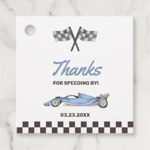 Two Fast Race Car 2nd Boy's Birthday Party Favor Tags