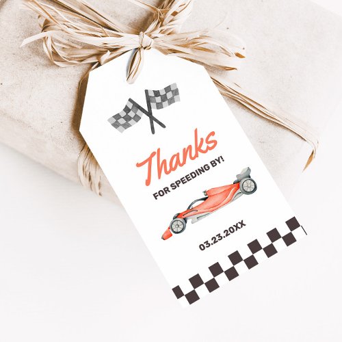 Two Fast Race Car 2nd Boys Birthday Party Gift Tags