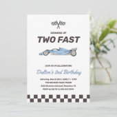 Two Fast Race Car 2nd Boy's Birthday Party Invitation (Standing Front)