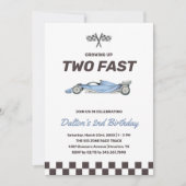 Two Fast Race Car 2nd Boy's Birthday Party Invitation (Front)