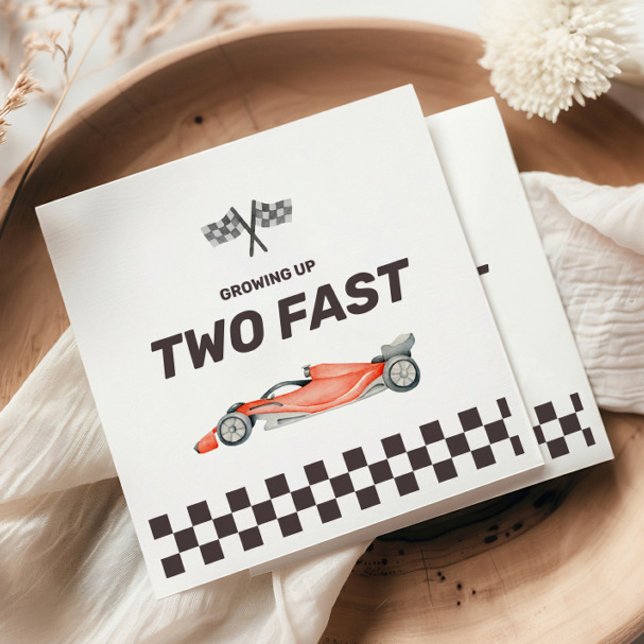 Two Fast Race Car 2nd Boy's Birthday Party Napkins (Creator Uploaded)