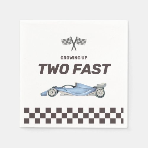 Two Fast Race Car 2nd Boys Birthday Party Napkins