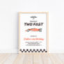 Two Fast Race Car 2nd Boy's Birthday Party Welcome Poster