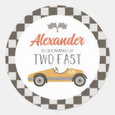 Editable Racing Car Backdrop Banner Growing Up Two Fast Birthday