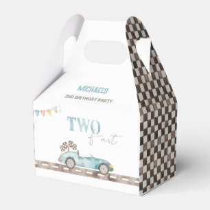 TWO Fast Race Car Birthday Favor Box