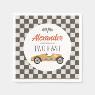Two Fast Race Car Birthday Napkins
