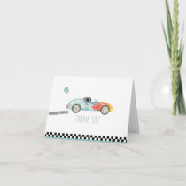 Two Fast Race Car Birthday Thank You Card