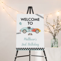 Two Fast Race Car Birthday Welcome Foam Board