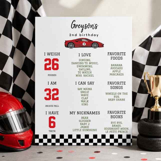 Two Fast Race Car Boy 2nd Birthday Foam Board (Two Fast Race Car Boy 2nd Birthday Foam Board)