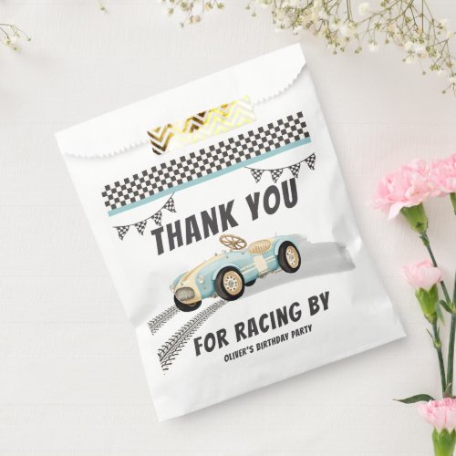 Two Fast Race Car Boy 2nd Birthday Party Favor Bag