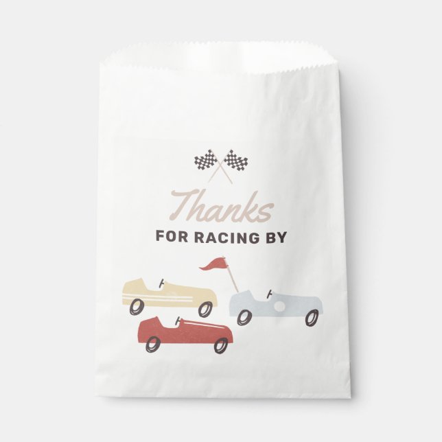 Two Fast Race Car Boy 2nd Birthday Party Favor Bag (Front)
