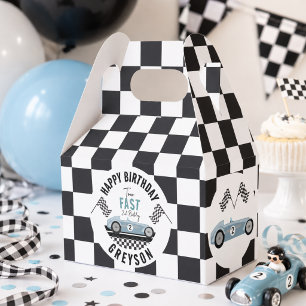 Two Fast Race Car Boy 2nd Birthday Party Favor Boxes