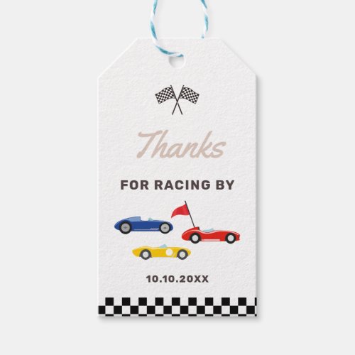 Two Fast Race Car Boy 2nd Birthday Party Gift Tags