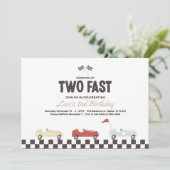 Two Fast Race Car Boy 2nd Birthday Party Invitatio Invitation (Standing Front)