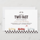 Two Fast Race Car Boy 2nd Birthday Party Invitatio Invitation (Front)