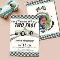 Growing Two Fast Birthday Invitations Racing Cars Party 