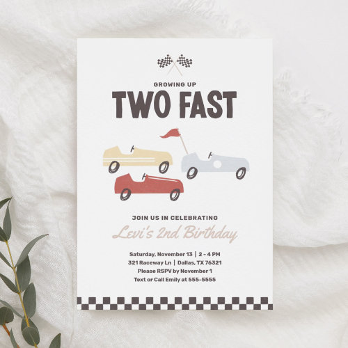 Two Fast Race Car Boy 2nd Birthday Party