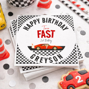 Two Fast Race Car Boy 2nd Birthday Party Napkins