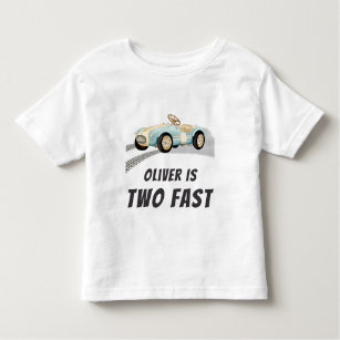 Two Fast Race Car Boy 2nd Birthday Party T-Shirt