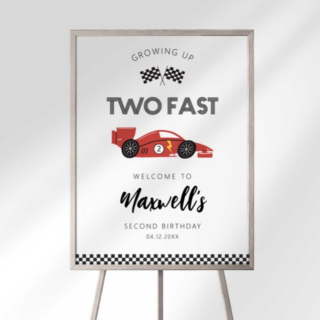 Two Fast Race Car Welcome Sign (Creator Uploaded)
