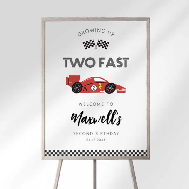 Race 2 Sign Two Fast Race Car Welcome Sign | Zazzle
