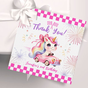 Two Fast Race Pink Car Girl 2nd Birthday Party Favor Tags