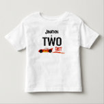 TWO fast racecar second birthday party Toddler T-shirt<br><div class="desc">TWO fast racecar second birthday party shirt. Fun racing cars for a child's second birthday party.</div>