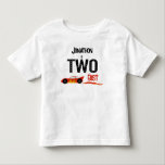 TWO fast racecar second birthday party Toddler T-shirt<br><div class="desc">TWO fast racecar second birthday party shirt. Fun racing cars for a child's second birthday party.</div>