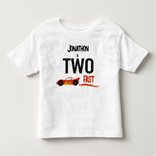 TWO fast racecar second birthday party Toddler T-shirt