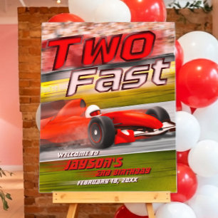 Two Fast - Racing 2nd Birthday Foam Board