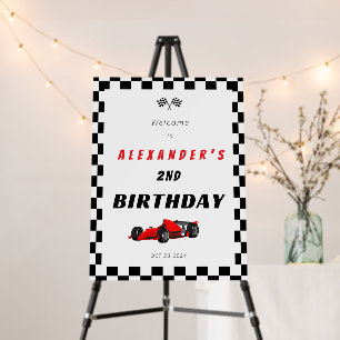 Two Fast Racing Car 2nd Birthday Boy Welcome Sign