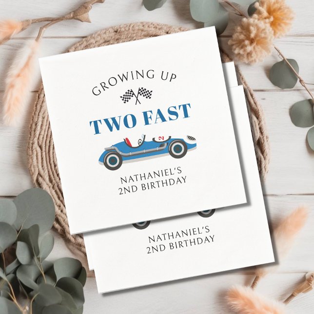 Two Fast Racing Car 2nd Birthday Celebration Napkins (Creator Uploaded)