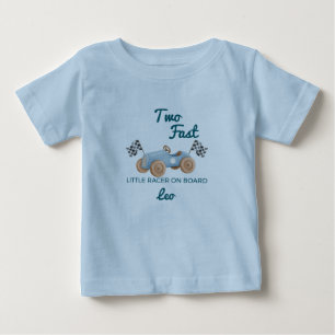 Two Fast Racing Car Boy 2nd Birthday Personalized Baby T-Shirt
