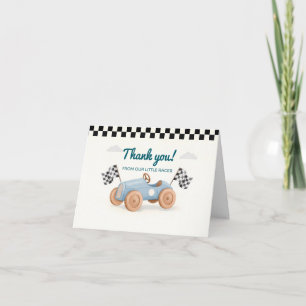 Two Fast Racing Car Boy 2nd Birthday Thank You Car