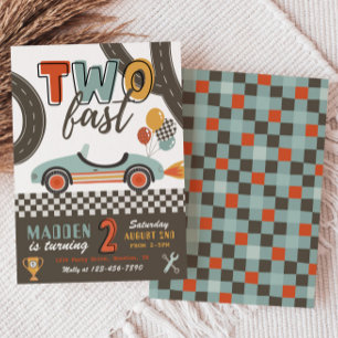 TWO Fast Racing Invitation TWO Fast Birthday
